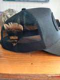 Turkey feather hat pin